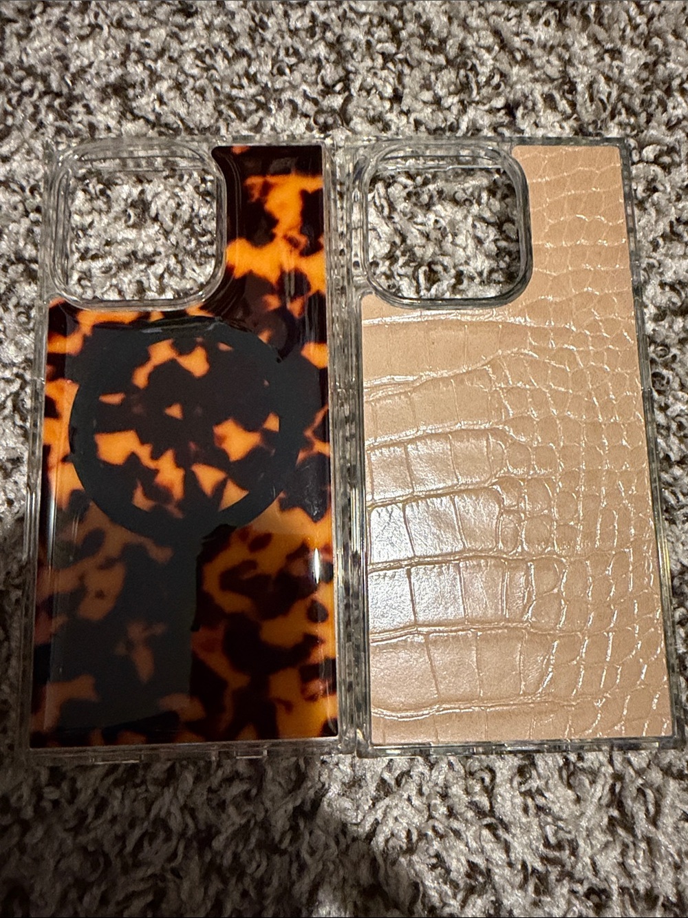 Flaunt: Neutral Croc & Tortoiseshell iPhone Case Set - Stylish Protective Covers